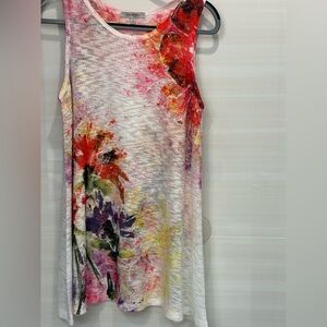 Colorful Abstract Print summer tunic top.
It’s light cotton knit fabric